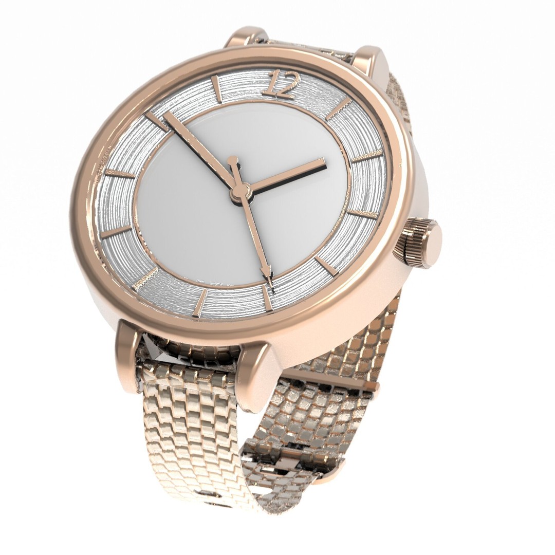 Elegant Womens Watch 3D Model – High Poly PBR Asset, FBX, OBJ, Blender - View 12