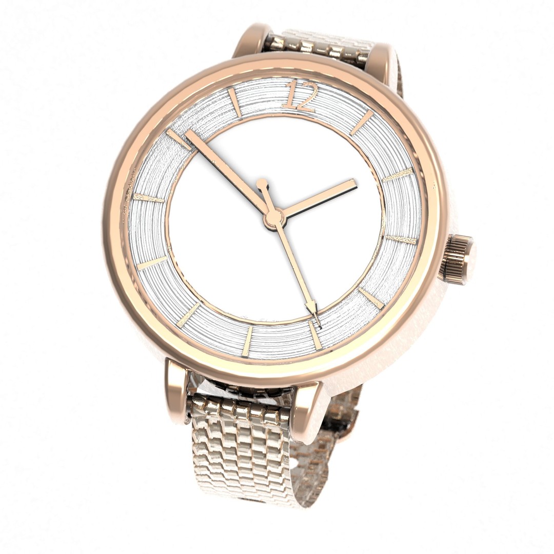 Elegant Womens Watch 3D Model – High Poly PBR Asset, FBX, OBJ, Blender - View 3