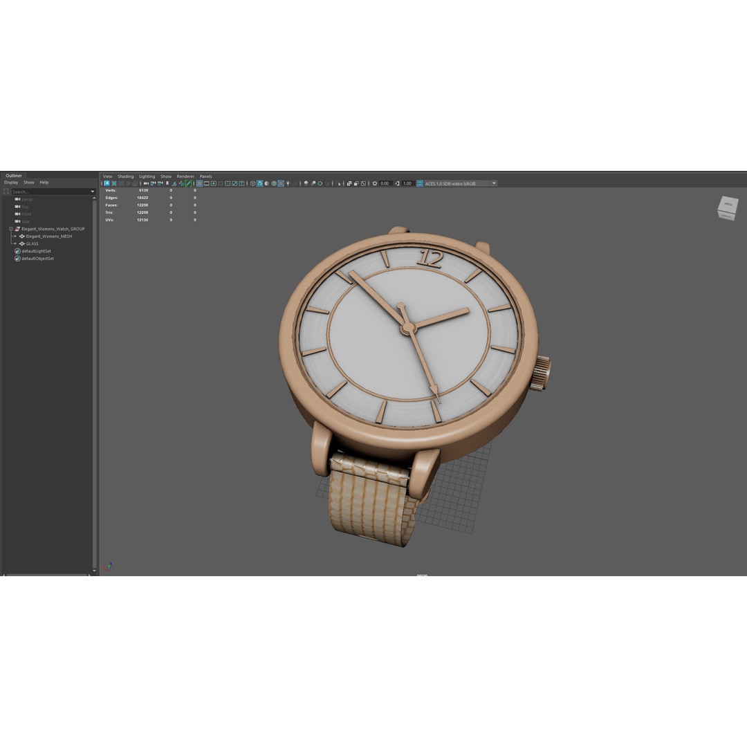 Elegant Womens Watch 3D Model – High Poly PBR Asset, FBX, OBJ, Blender - View 6