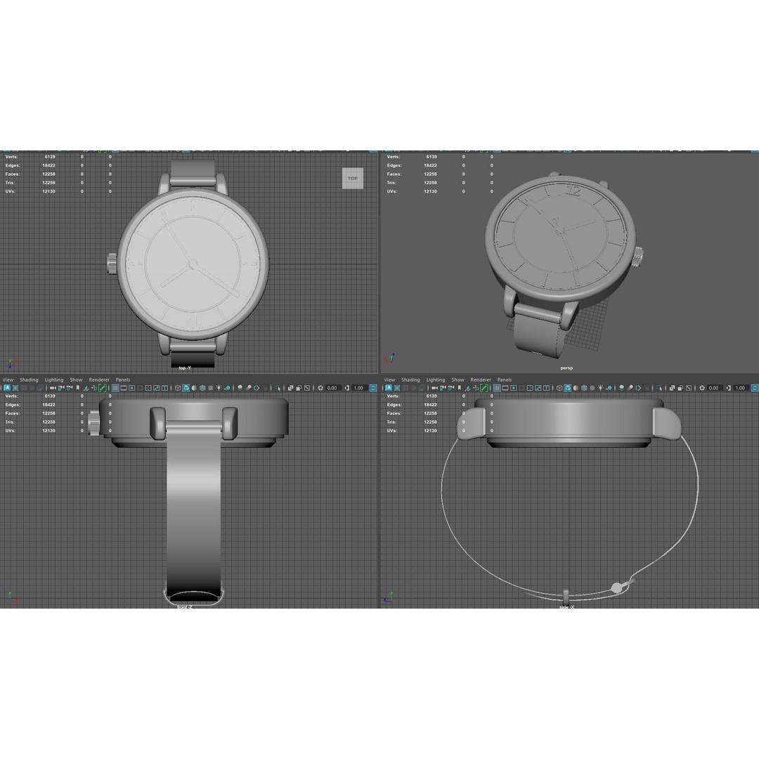 Elegant Womens Watch 3D Model – High Poly PBR Asset, FBX, OBJ, Blender - View 9