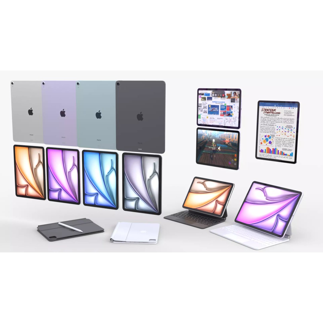 Apple iPad Air 2024 3D Model – Full Collection with Magic Keyboard & Pencil - View 2