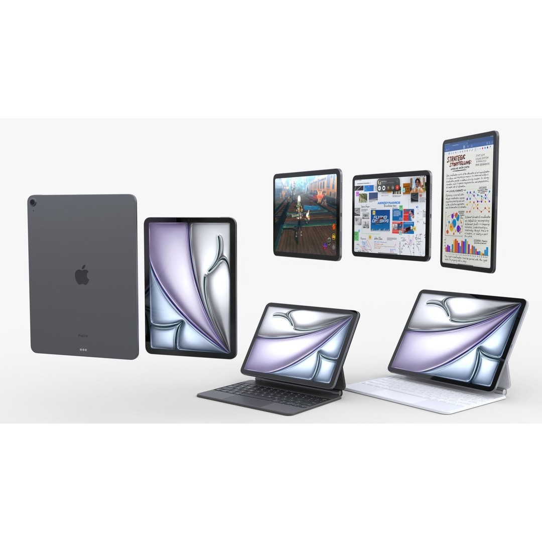 Apple iPad Air 2024 3D Model – Full Collection with Magic Keyboard & Pencil - View 6