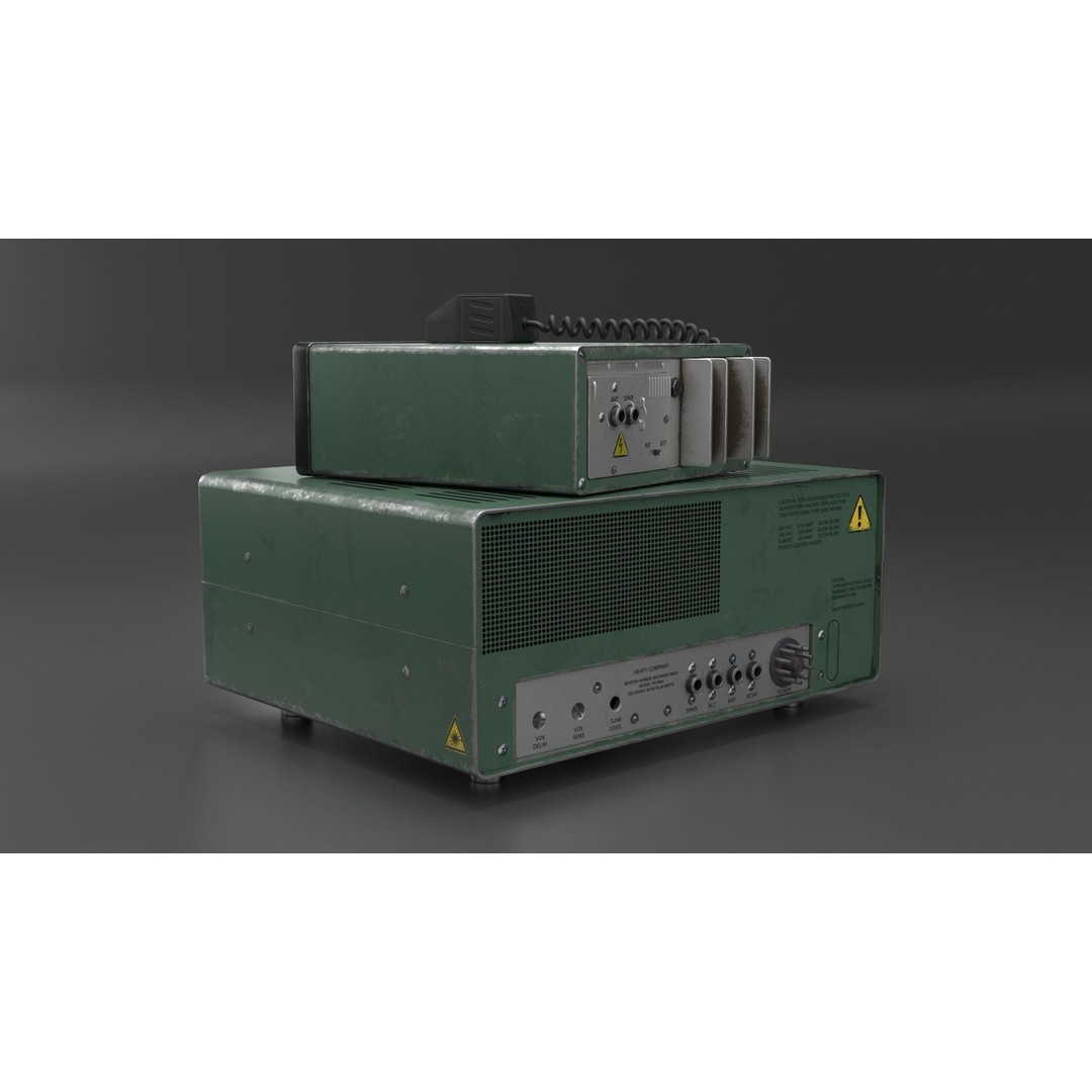 Vintage Heathkit HR-1680 Ham Radio Receiver 3D Model – PBR Textured, FBX - View 11