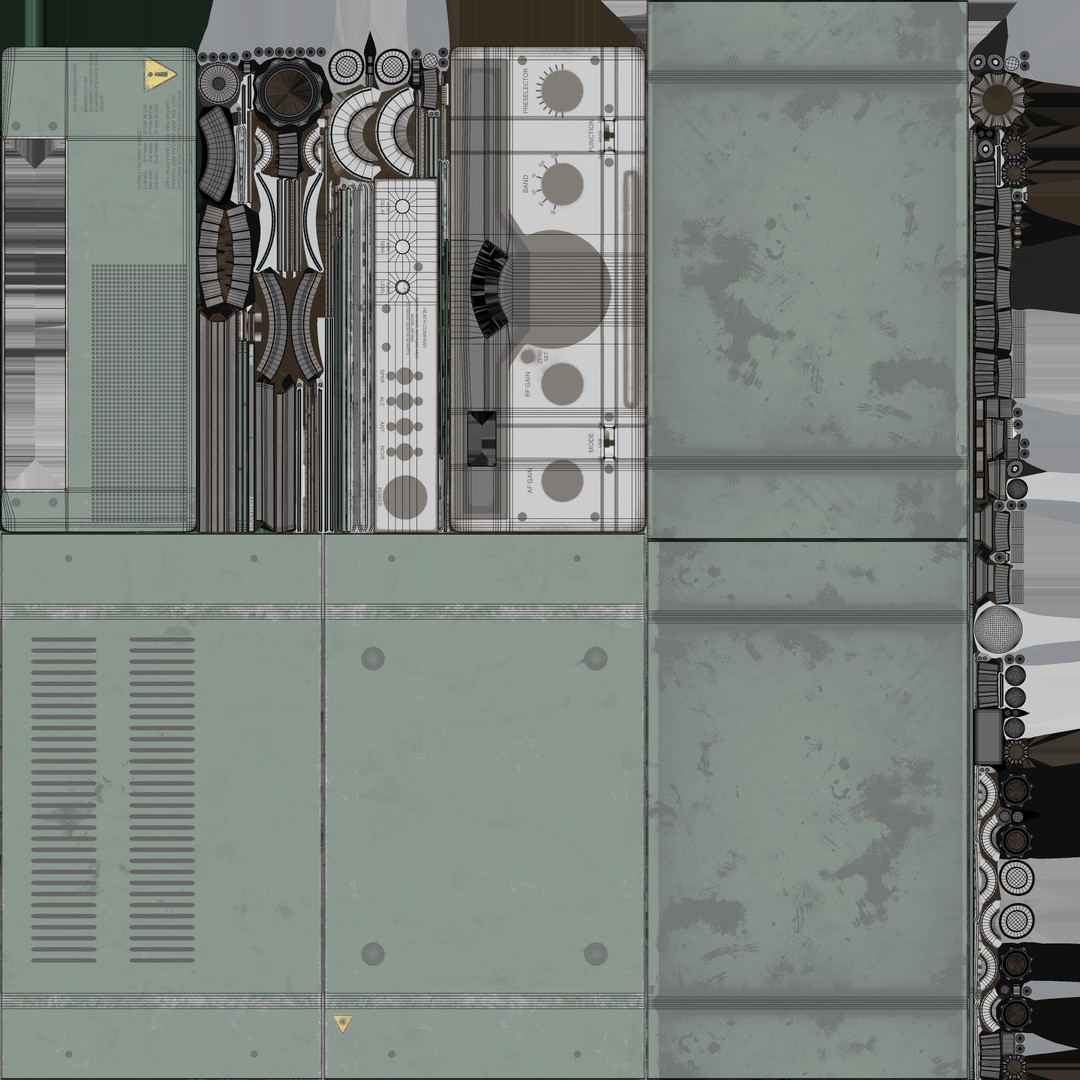 Vintage Heathkit HR-1680 Ham Radio Receiver 3D Model – PBR Textured, FBX - View 14