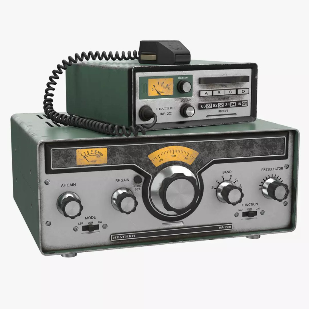 Vintage Heathkit HR-1680 Ham Radio Receiver 3D Model – PBR Textured, FBX - View 2