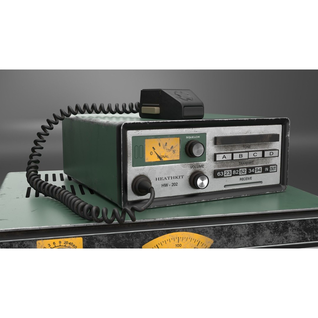 Vintage Heathkit HR-1680 Ham Radio Receiver 3D Model – PBR Textured, FBX - View 5