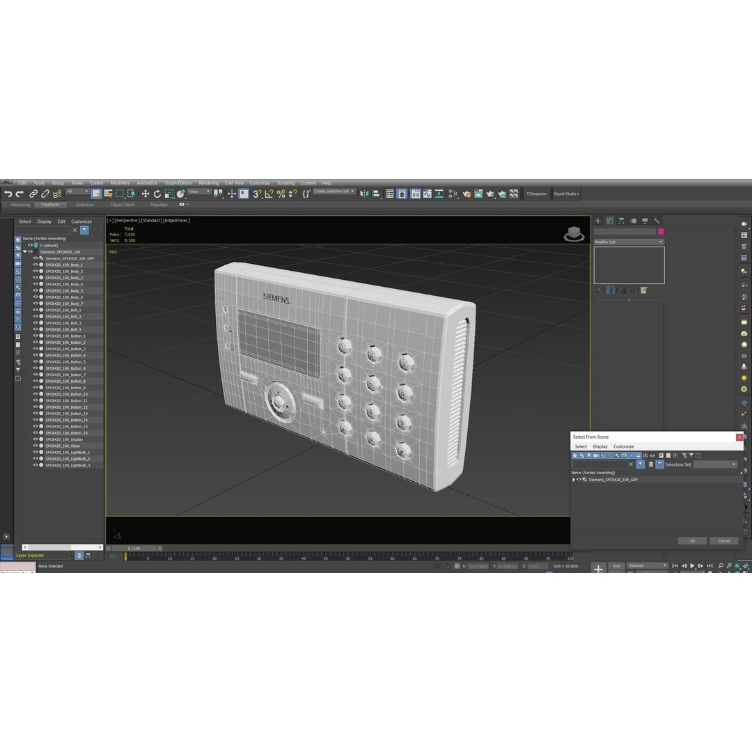 Siemens SPCK420 100 3D Model – Low Poly PBR Electronic Control Panel, FBX - View 27
