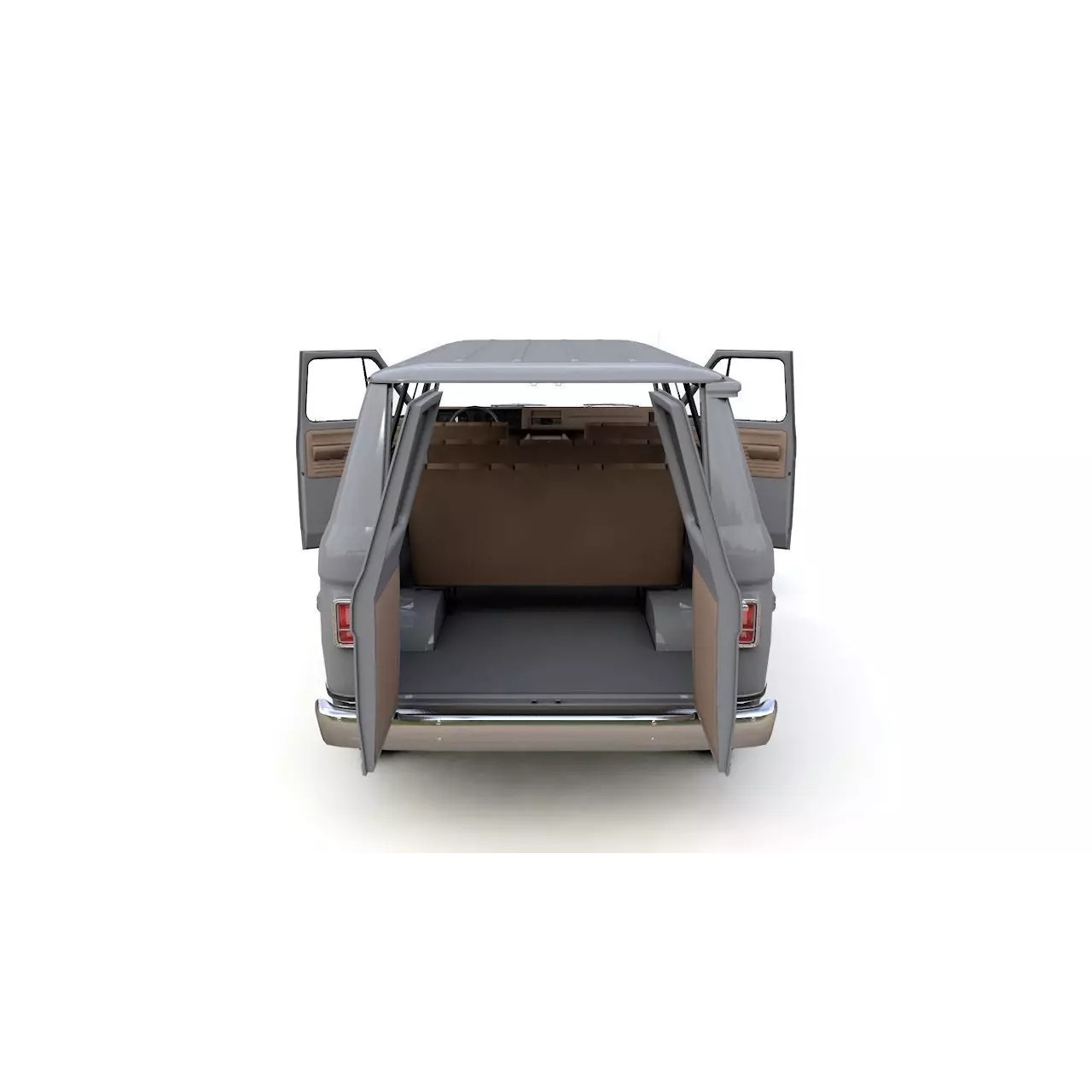 Chevy Van Beauville 1971 - Low-Poly Game-Ready 3D Model - View 11