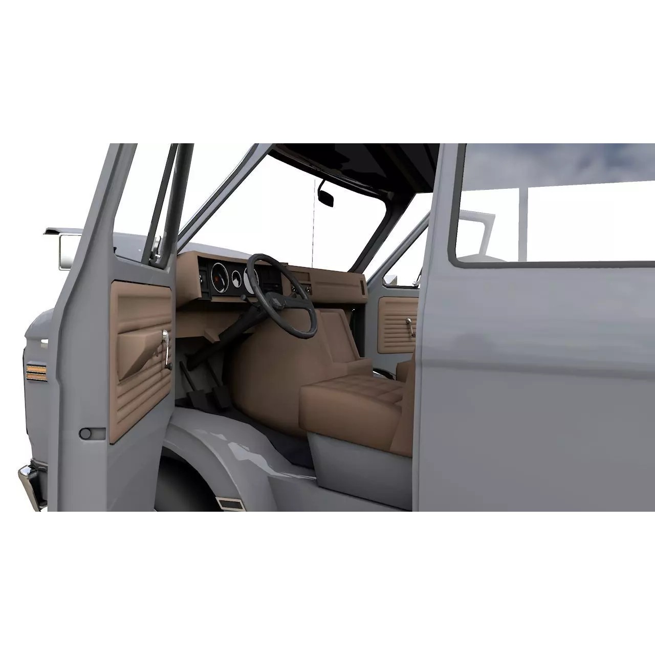 Chevy Van Beauville 1971 - Low-Poly Game-Ready 3D Model - View 13