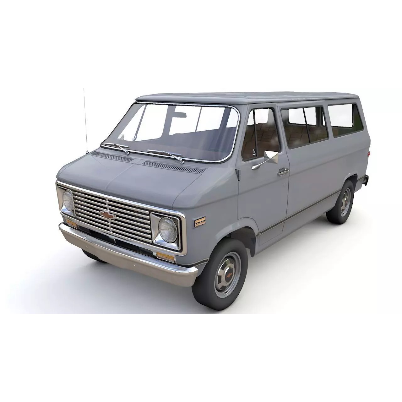 Chevy Van Beauville 1971 - Low-Poly Game-Ready 3D Model - View 2