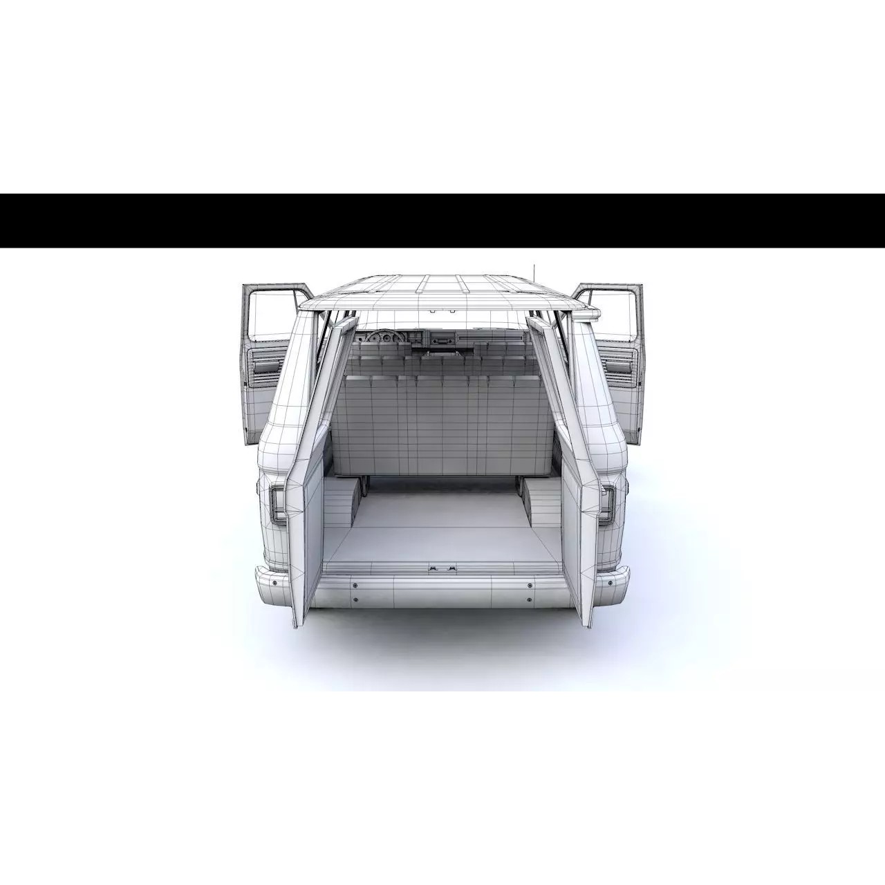 Chevy Van Beauville 1971 - Low-Poly Game-Ready 3D Model - View 25