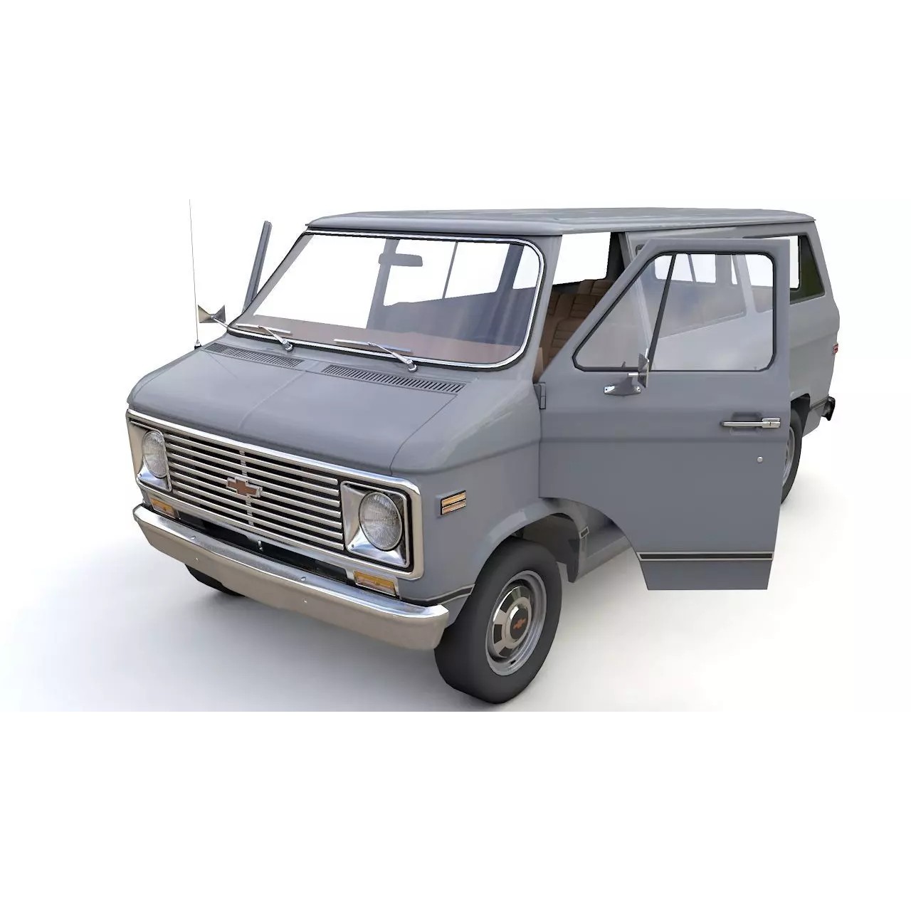 Chevy Van Beauville 1971 - Low-Poly Game-Ready 3D Model - View 3