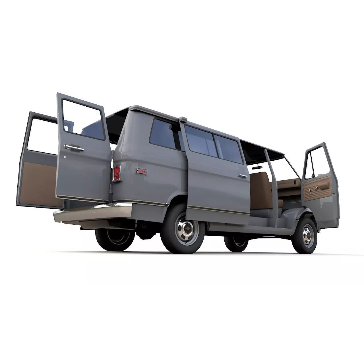 Chevy Van Beauville 1971 - Low-Poly Game-Ready 3D Model - View 5