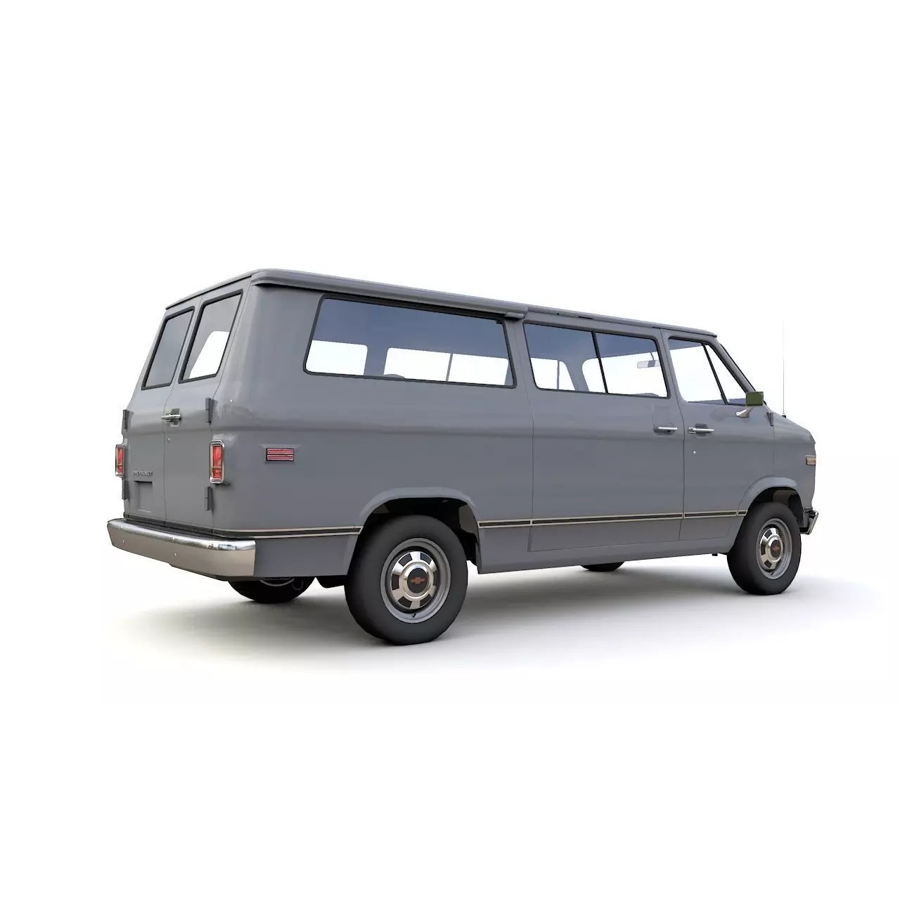 Chevy Van Beauville 1971 - Low-Poly Game-Ready 3D Model - View 6