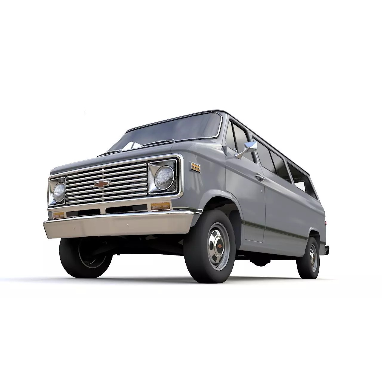Chevy Van Beauville 1971 - Low-Poly Game-Ready 3D Model - View 7