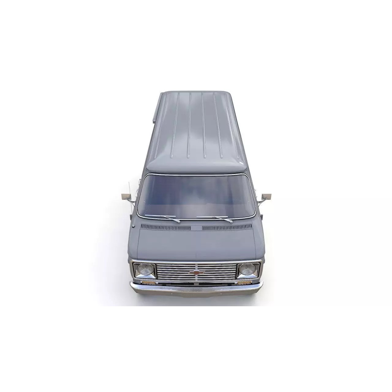 Chevy Van Beauville 1971 - Low-Poly Game-Ready 3D Model - View 8