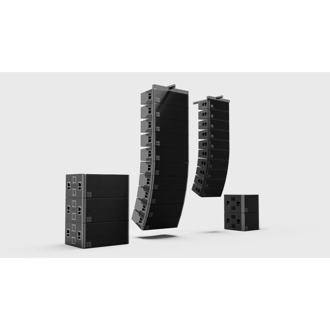 Concert Speakers Line Array 3D Model – PBR Audio System, FBX, OBJ - View 2
