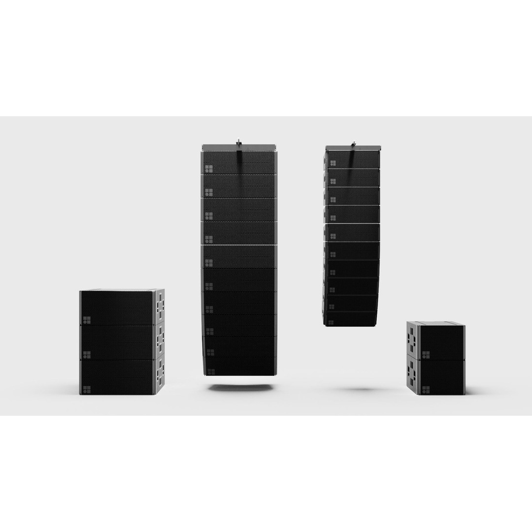 Concert Speakers Line Array 3D Model – PBR Audio System, FBX, OBJ - View 3