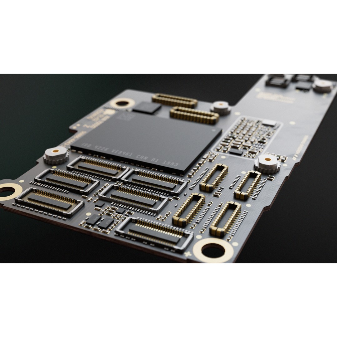 Electron Circuit Board 3D Model – Low Poly PBR Asset, FBX, OBJ - View 5