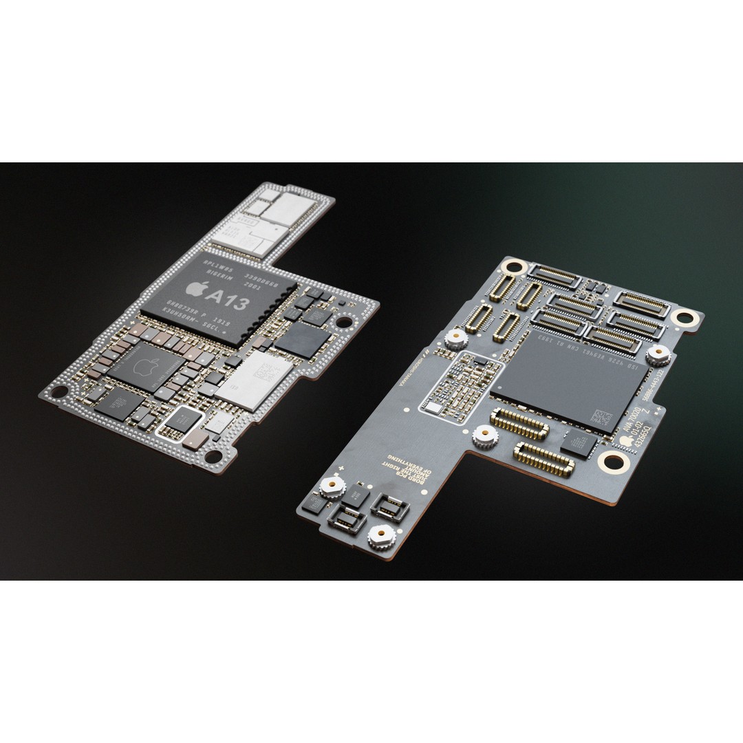 Electron Circuit Board 3D Model – Low Poly PBR Asset, FBX, OBJ - View 6