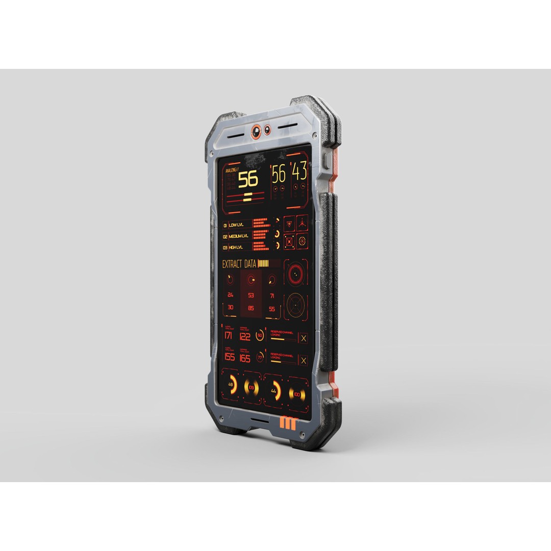 Cyber Smartphone 3D Model – High Poly PBR Textures, FBX & More - View 8