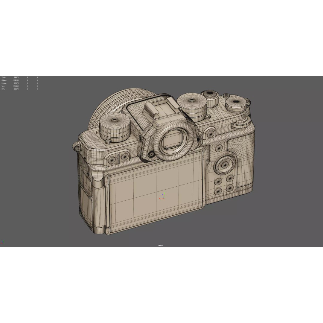 Nikon Zf Digital Camera 3D Model – High Poly PBR Asset, FBX, OBJ - View 10