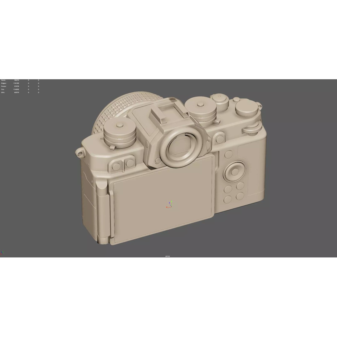 Nikon Zf Digital Camera 3D Model – High Poly PBR Asset, FBX, OBJ - View 11