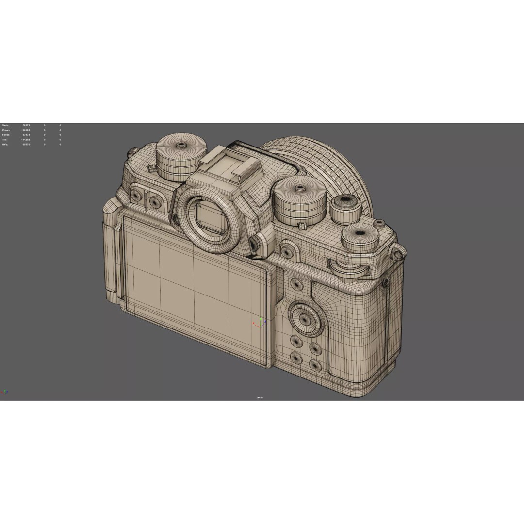 Nikon Zf Digital Camera 3D Model – High Poly PBR Asset, FBX, OBJ - View 12
