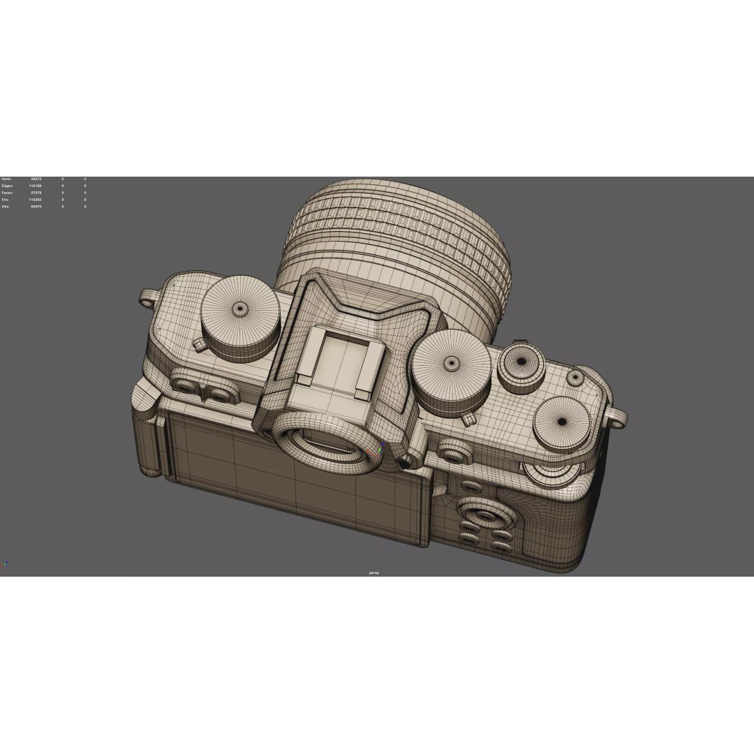 Nikon Zf Digital Camera 3D Model – High Poly PBR Asset, FBX, OBJ - View 14