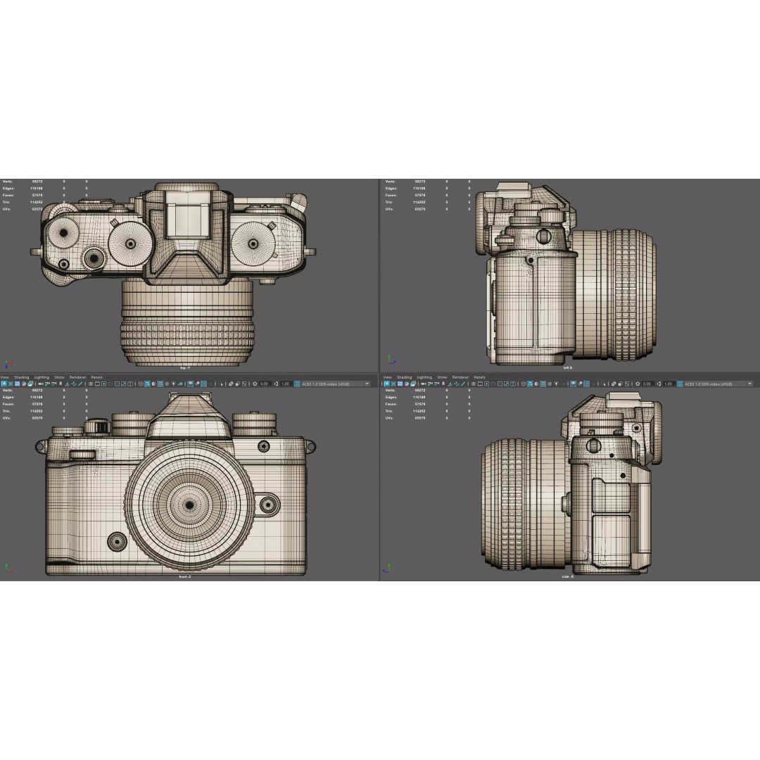 Nikon Zf Digital Camera 3D Model – High Poly PBR Asset, FBX, OBJ - View 16