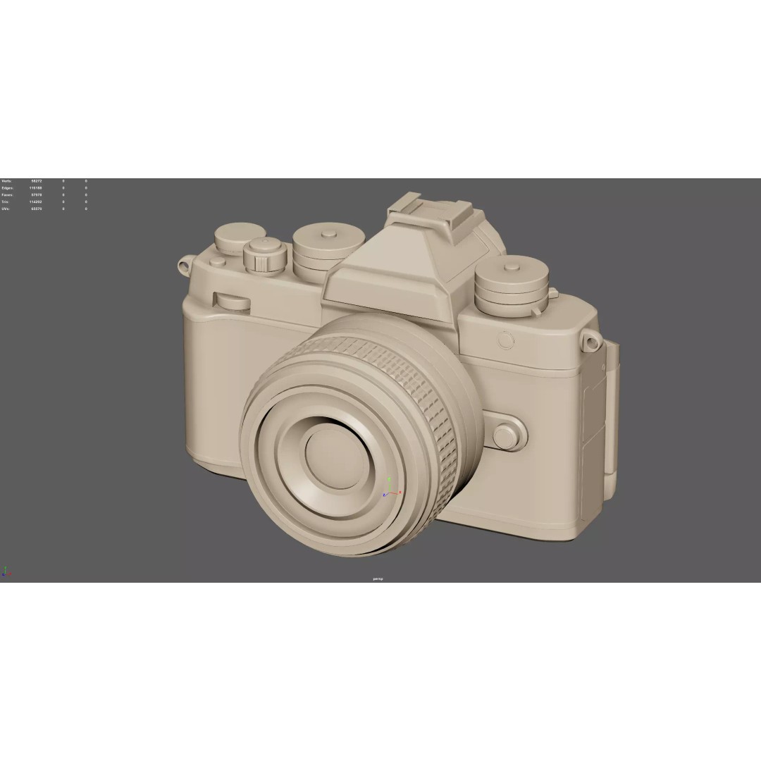 Nikon Zf Digital Camera 3D Model – High Poly PBR Asset, FBX, OBJ - View 7