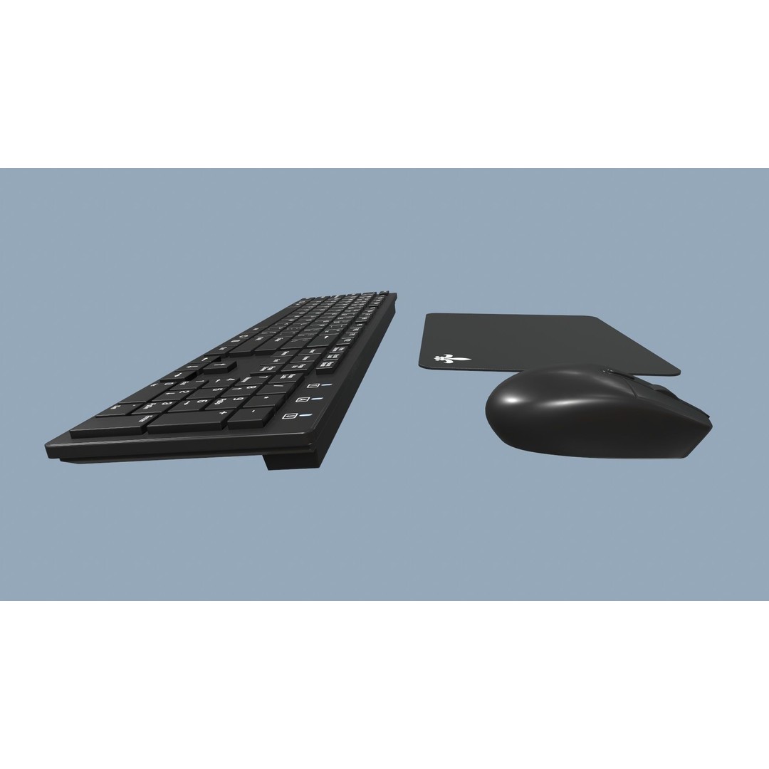 Computer Mouse and Keyboard 3D Model – Low Poly Game Ready with PBR Textures - View 11