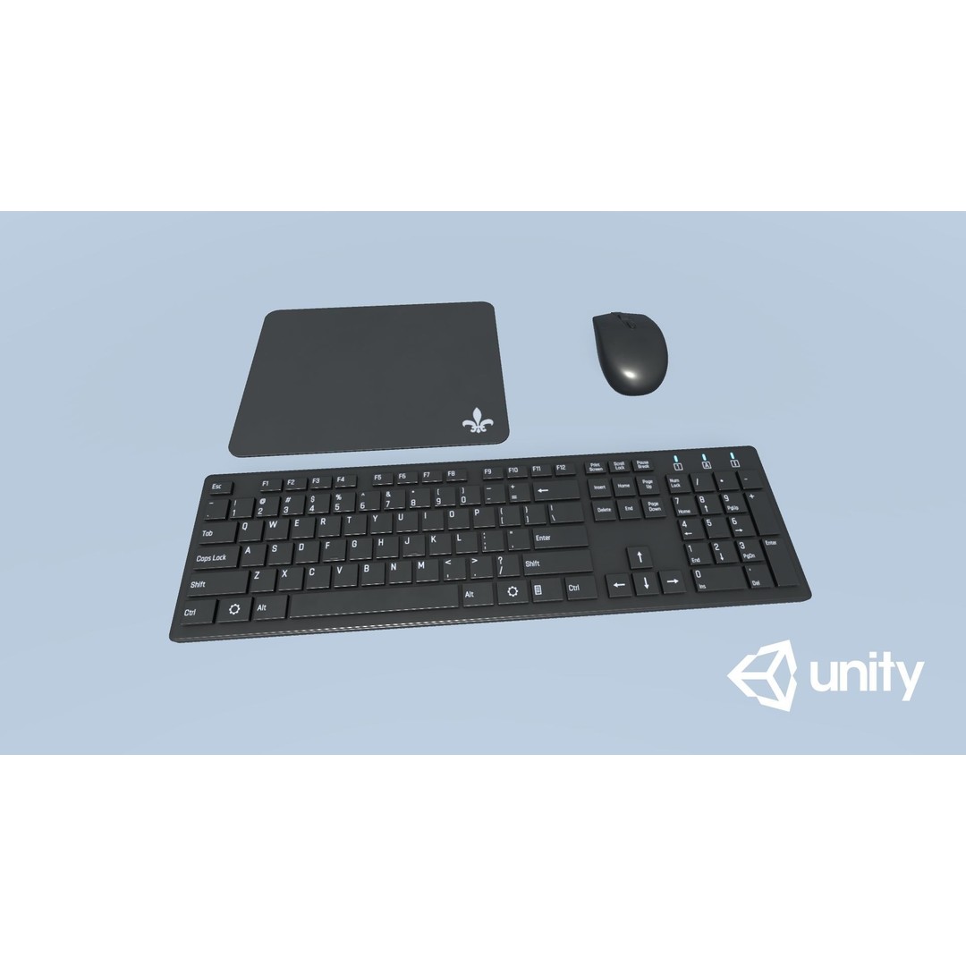 Computer Mouse and Keyboard 3D Model – Low Poly Game Ready with PBR Textures - View 14