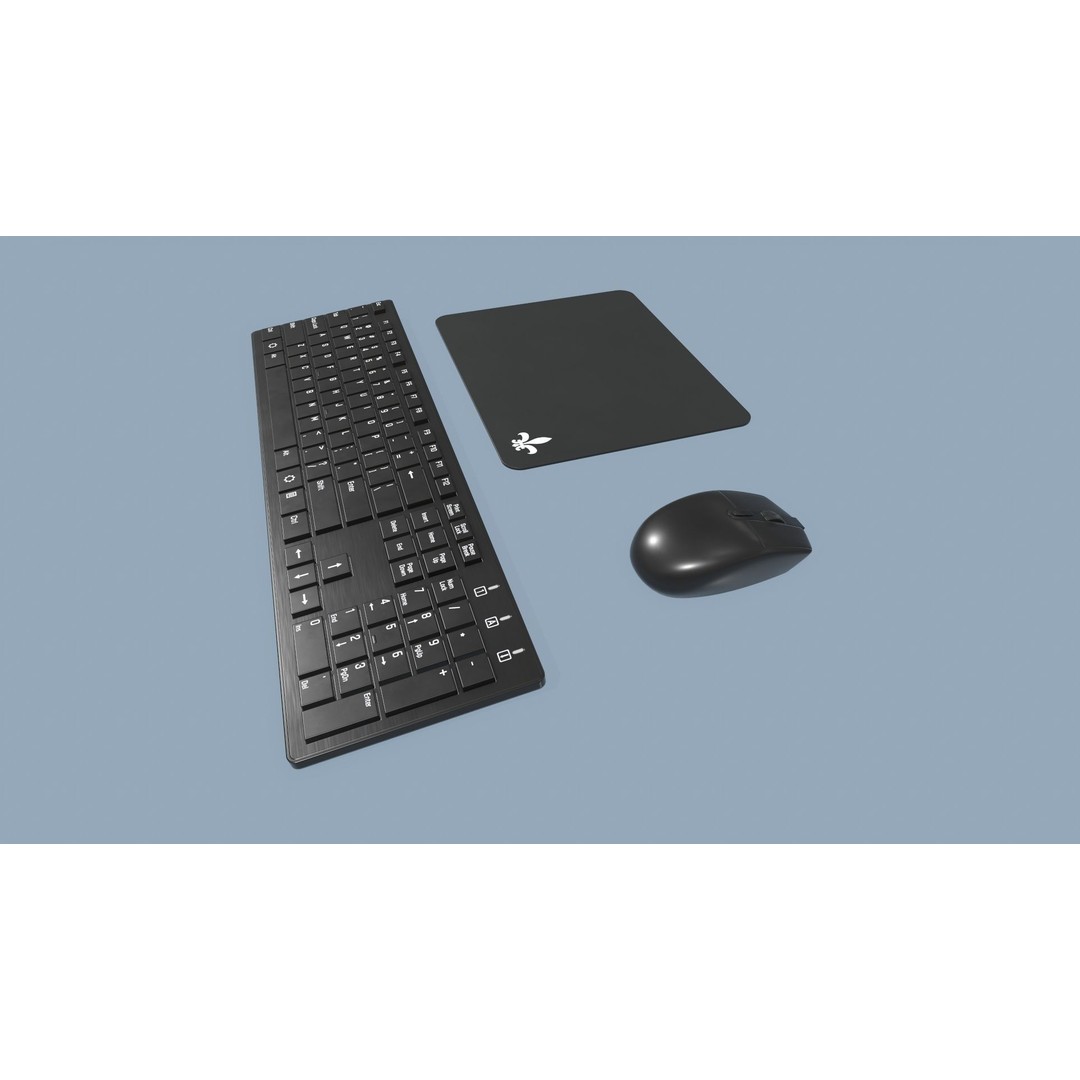 Computer Mouse and Keyboard 3D Model – Low Poly Game Ready with PBR Textures - View 3