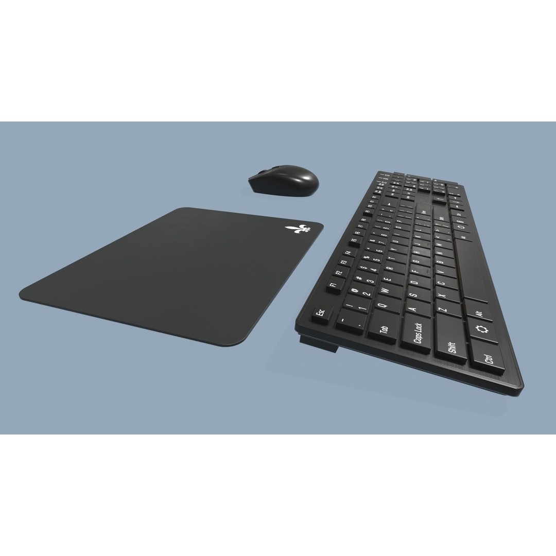 Computer Mouse and Keyboard 3D Model – Low Poly Game Ready with PBR Textures - View 5