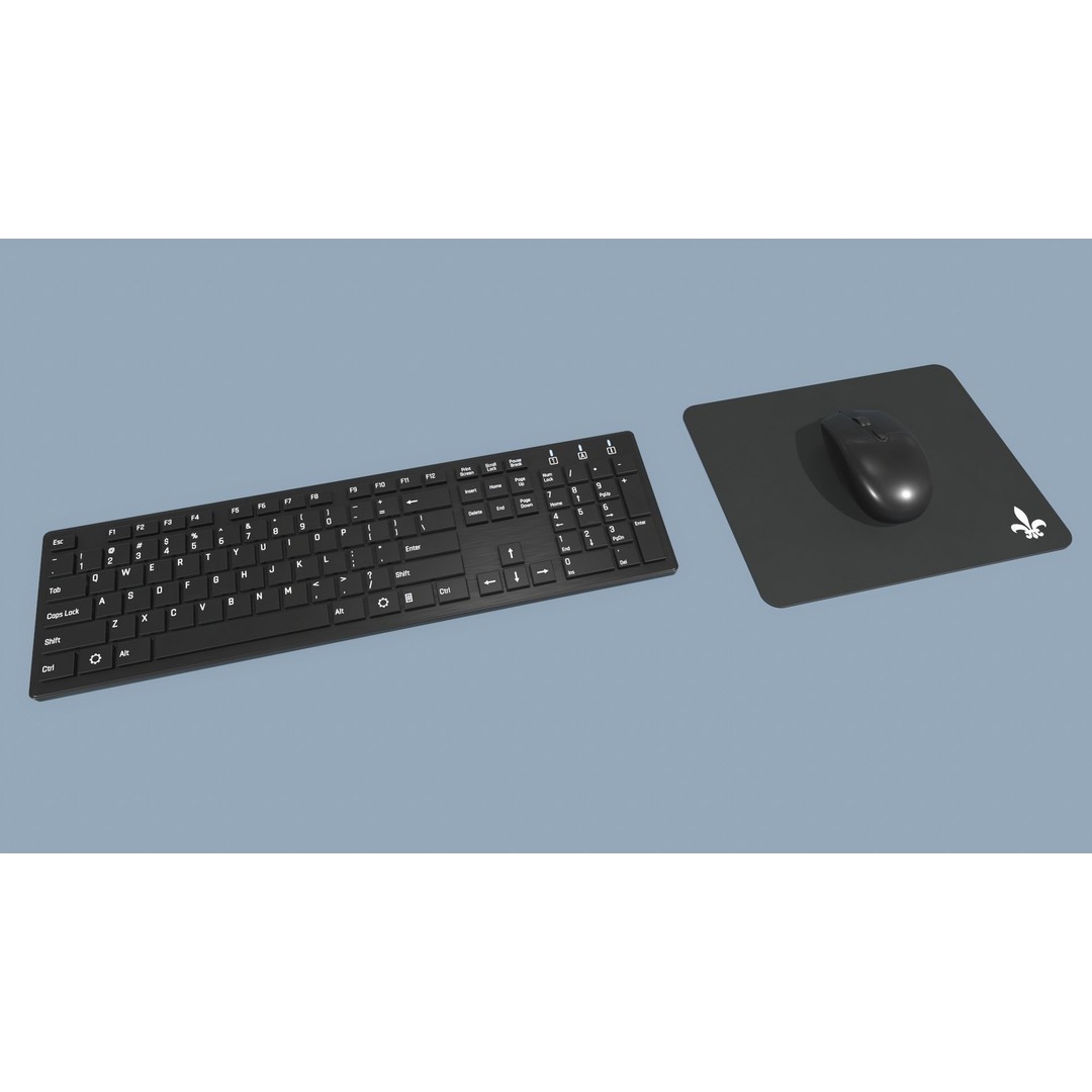Computer Mouse and Keyboard 3D Model – Low Poly Game Ready with PBR Textures - View 7