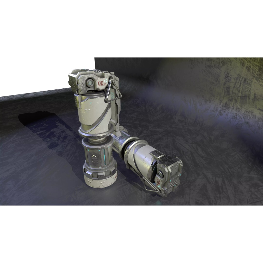 Sci-Fi Grenade 3D Model – Low Poly Game Ready Asset, FBX