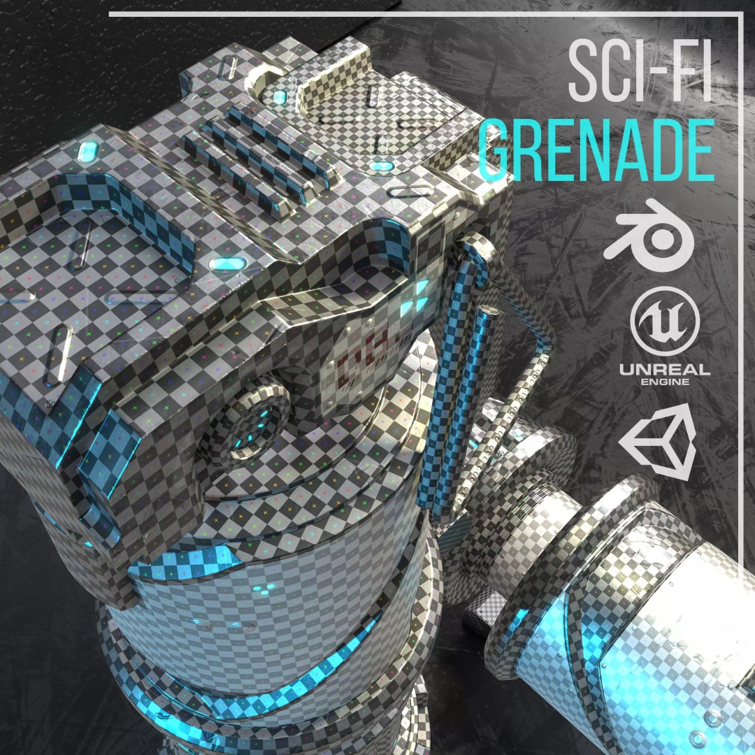 Sci-Fi Grenade 3D Model – Low Poly Game Ready Asset, FBX - View 11