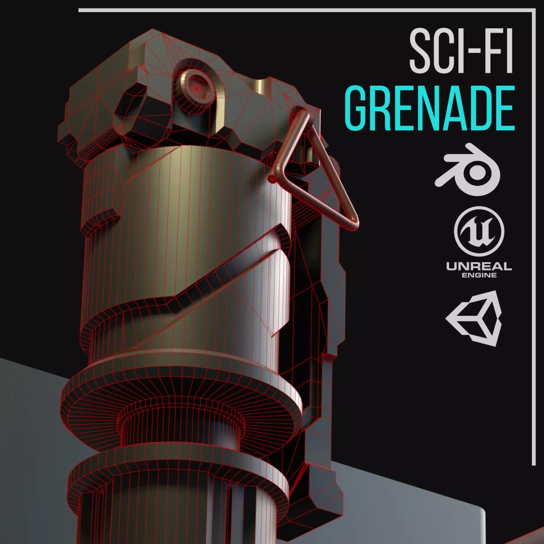 Sci-Fi Grenade 3D Model – Low Poly Game Ready Asset, FBX - View 17