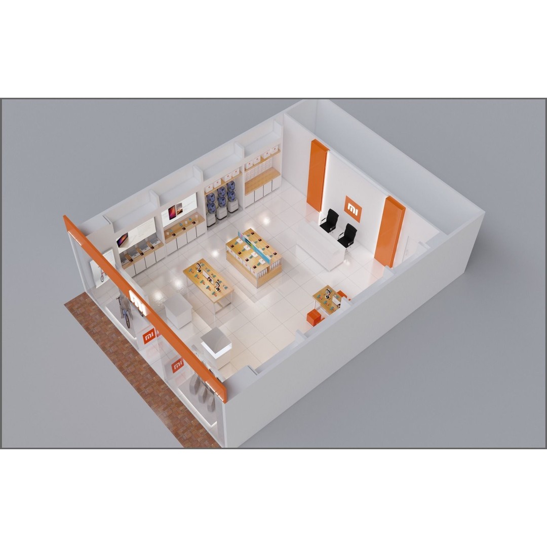 Digital Lifestyle Mobile Phone Retail Store Design 3D Model – Interactive Showcase, FBX