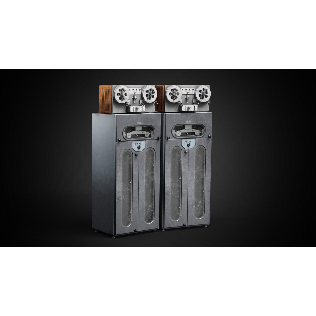 Retro Mainframe PC 3D Model – Low Poly Game Asset, FBX, Blender - View 6