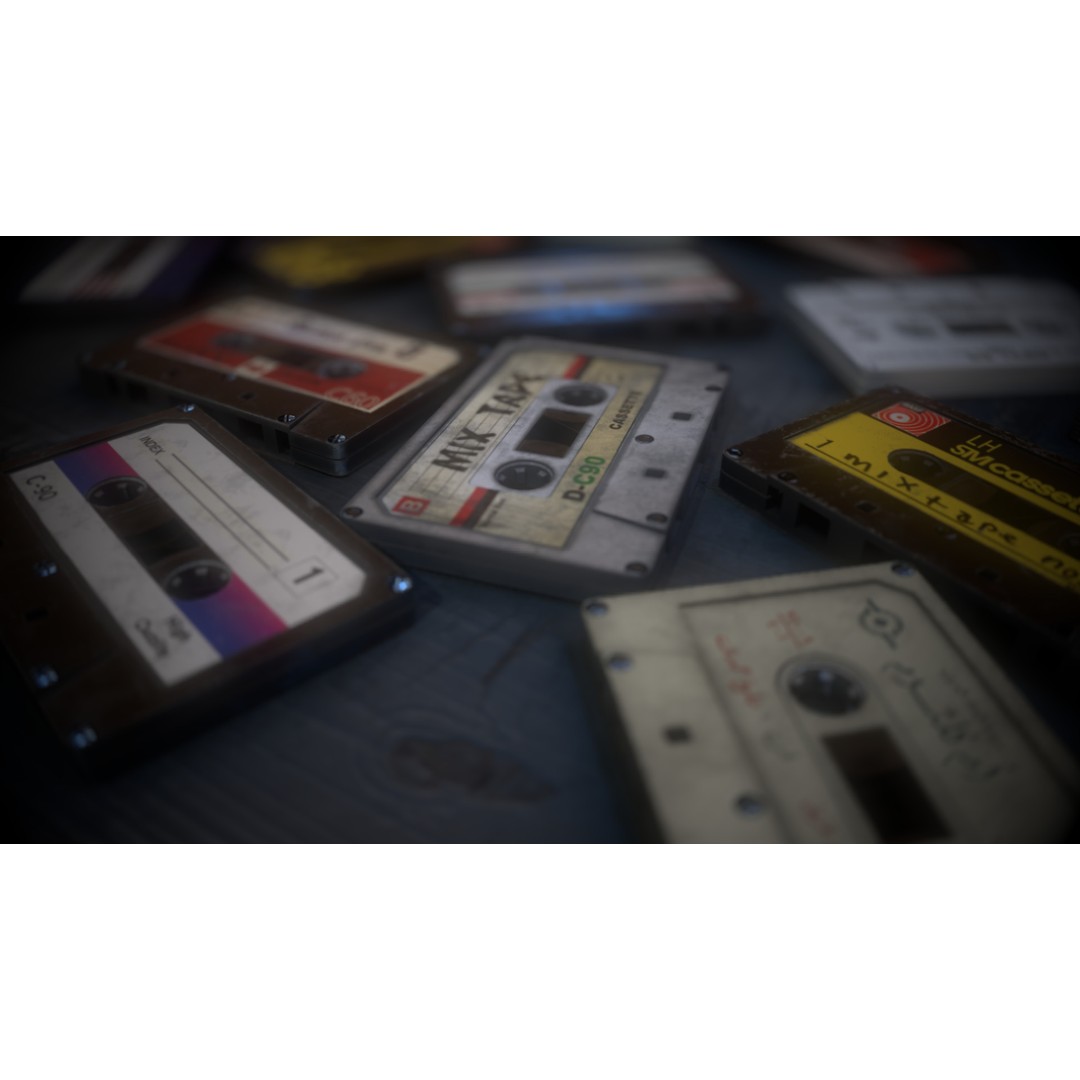 Cassette Tapes 3D Model – Low Poly Game Asset with PBR Textures - View 4