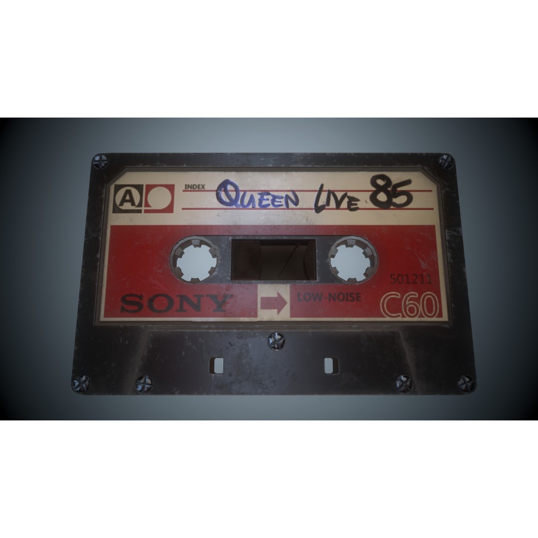 Cassette Tapes 3D Model – Low Poly Game Asset with PBR Textures - View 9