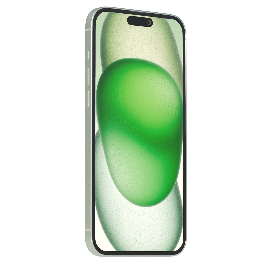Apple iPhone 15 Green 3D Model – Low Poly Game Ready, FBX, OBJ - View 10