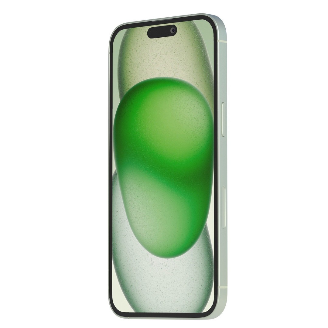 Apple iPhone 15 Green 3D Model – Low Poly Game Ready, FBX, OBJ - View 11