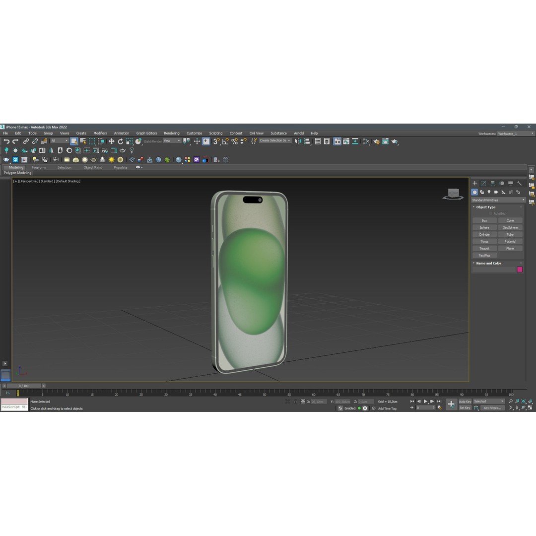 Apple iPhone 15 Green 3D Model – Low Poly Game Ready, FBX, OBJ - View 15