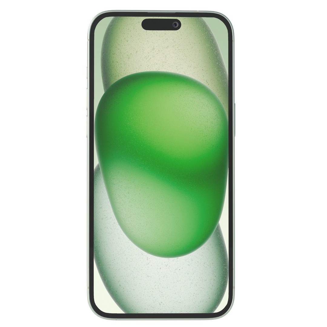 Apple iPhone 15 Green 3D Model – Low Poly Game Ready, FBX, OBJ - View 9