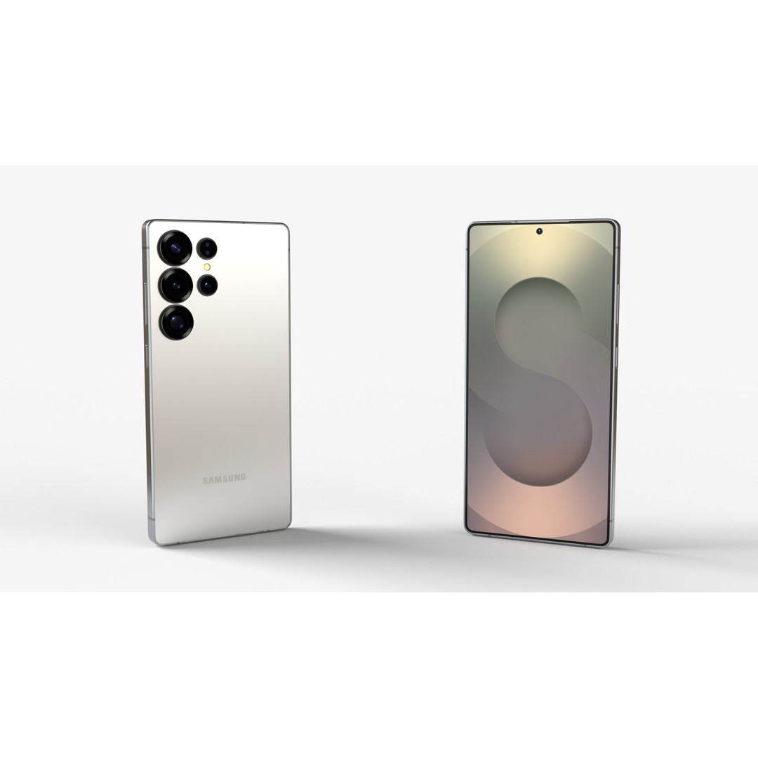 Samsung Galaxy S25 Ultra 3D Model – Titanium Whitesilver Phone, FBX & OBJ - View 3