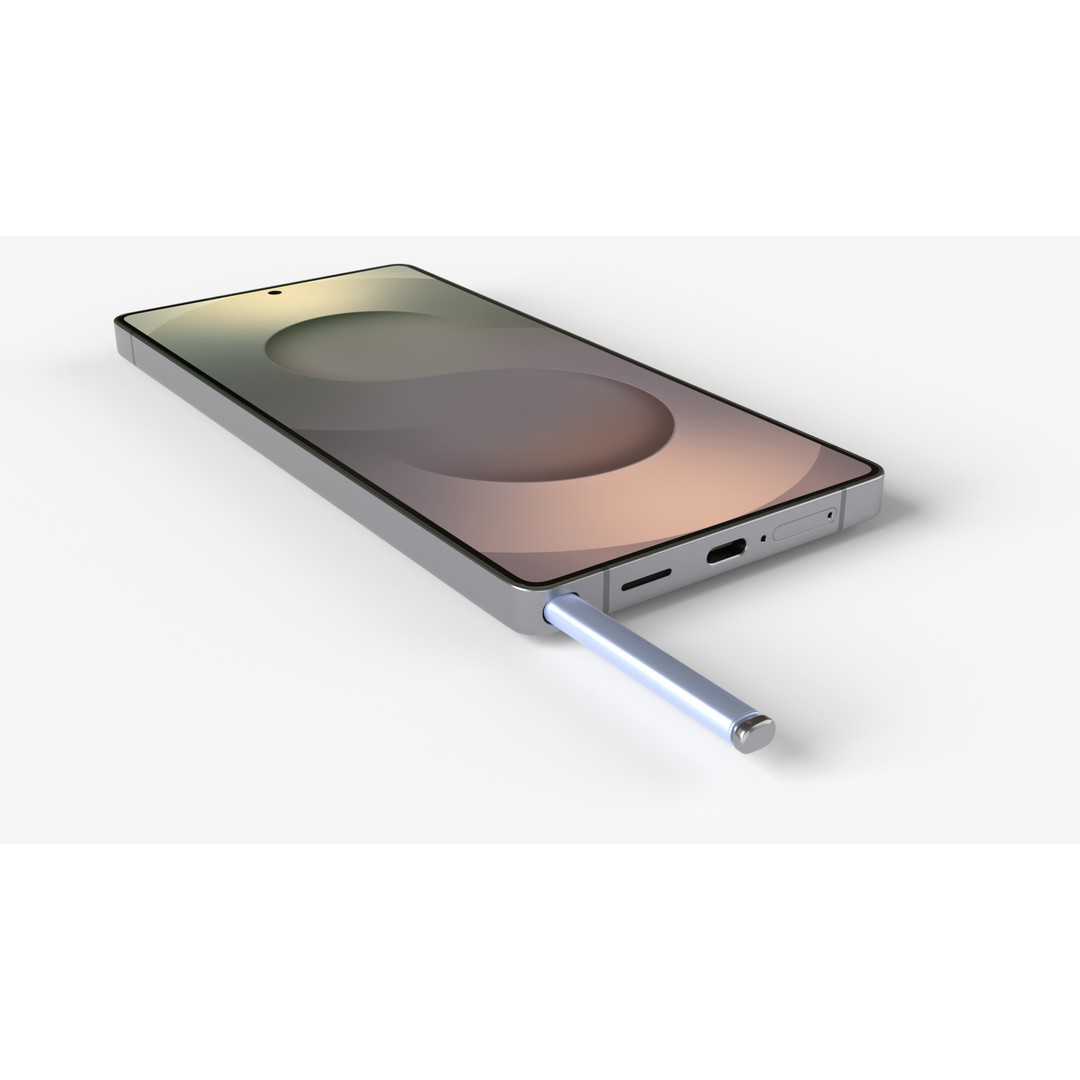 Samsung Galaxy S25 Ultra 3D Model – Titanium Whitesilver Phone, FBX & OBJ - View 7