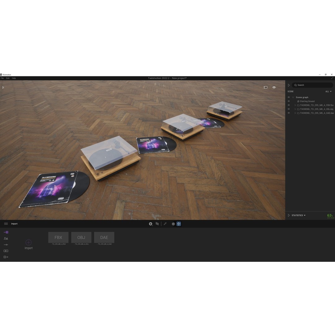 THORENS TD 295 MK IV Turntable 3D Model – High Detail, PBR, Blender, FBX - View 18